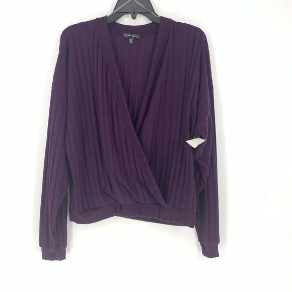 Curvy Sense Kim Hacci Surplice Top Plum 3X NWT - Picture 2 of 8